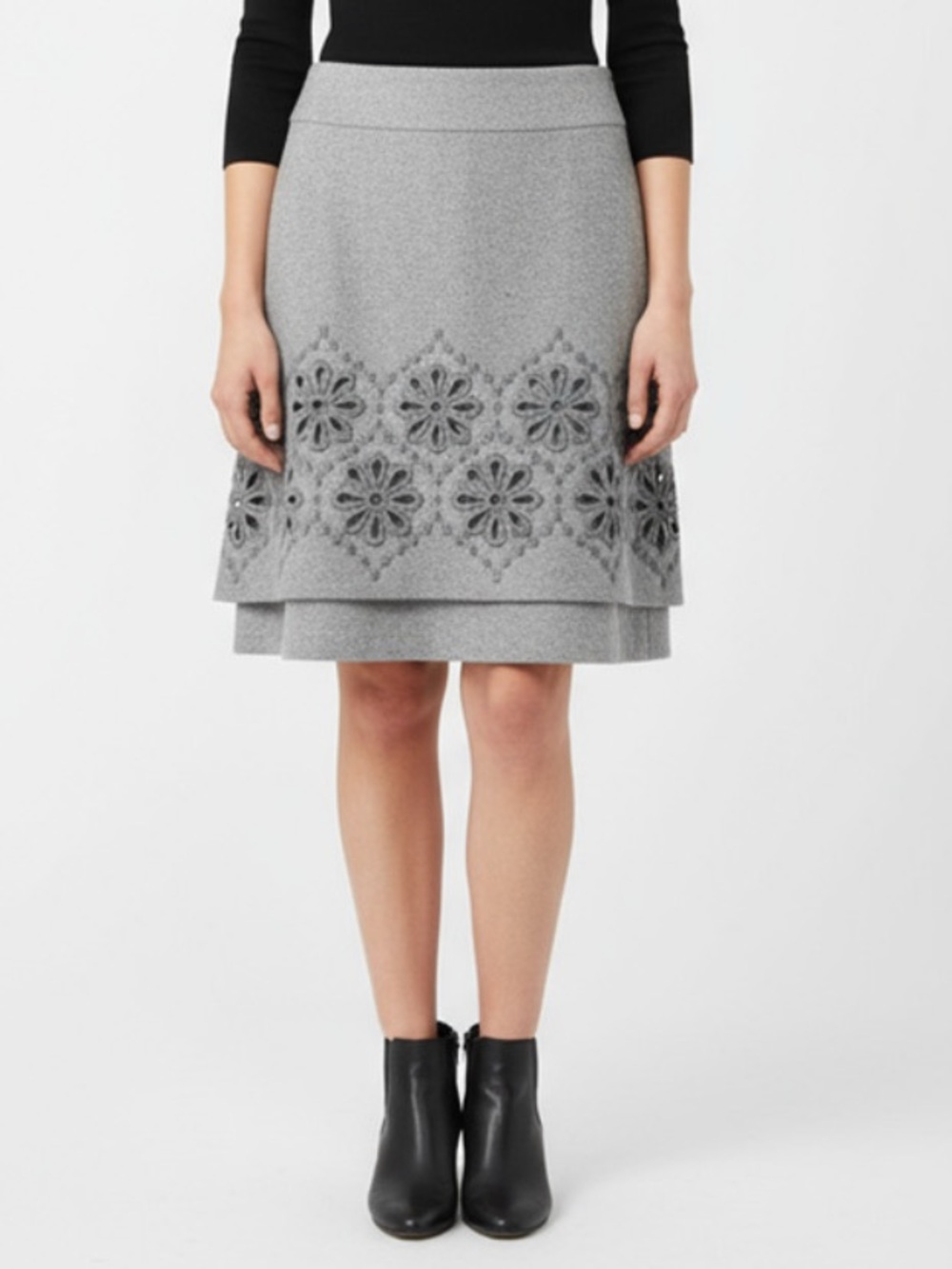 WEEKEND Max Mara Wool Embroidered Skirt